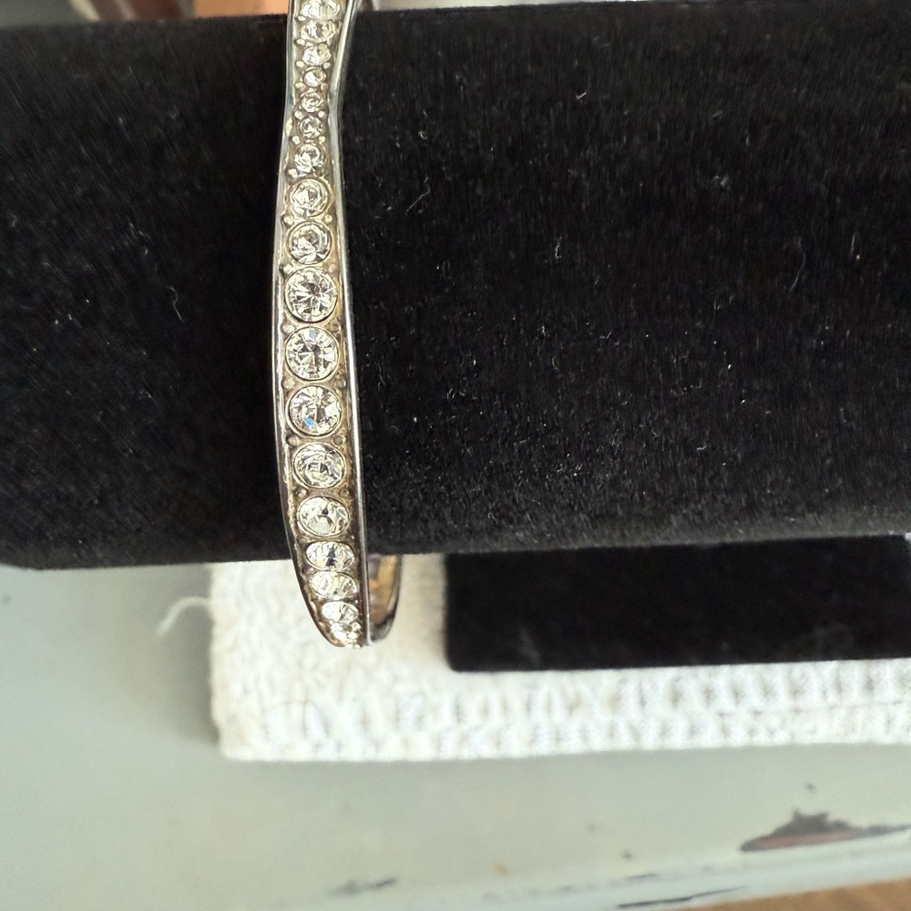 Elegant Brighton Silver Crystal Bangle